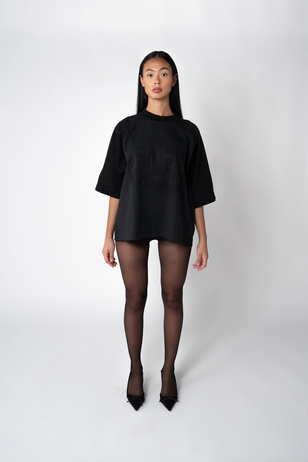 T-SHIRT LIPS_ DARK GREY//BLACK