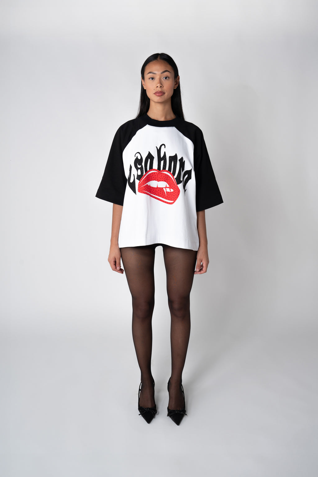 Lips T-shirt - White/Black