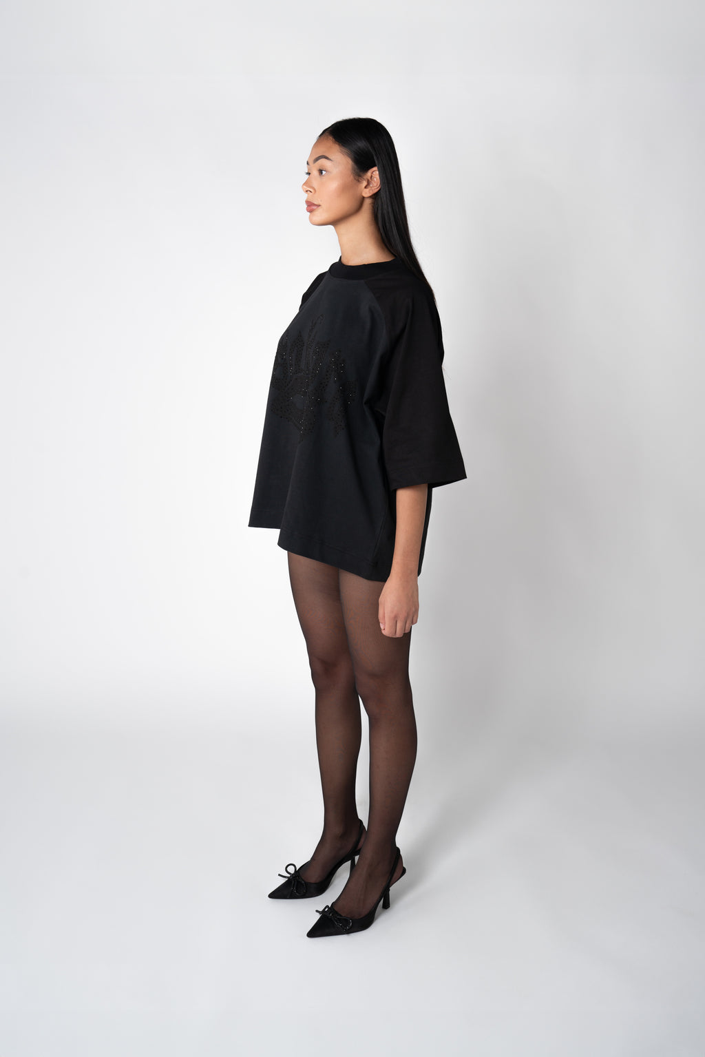 T-SHIRT LIPS_ DARK GREY//BLACK