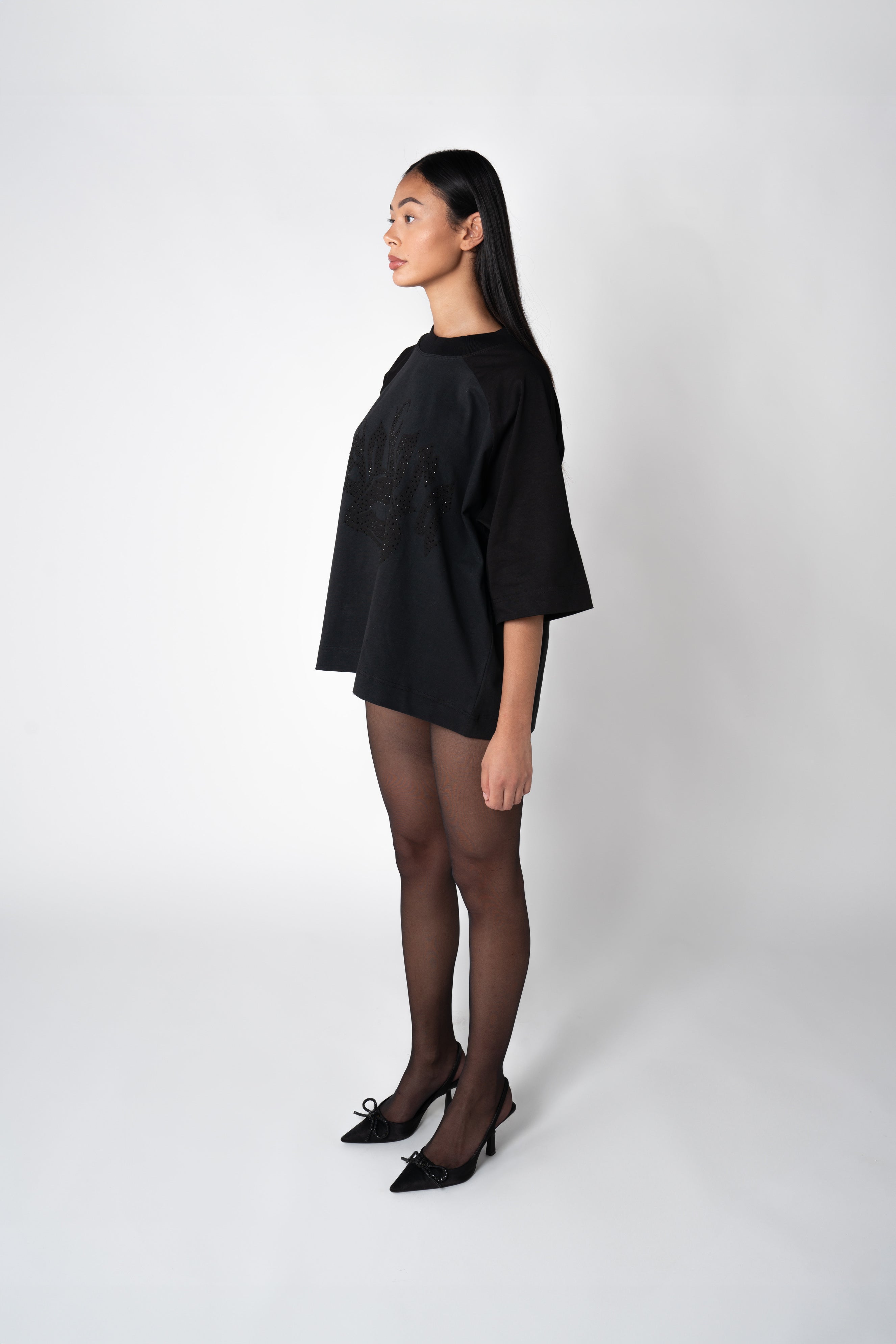 T-SHIRT LIPS_ DARK GREY//BLACK