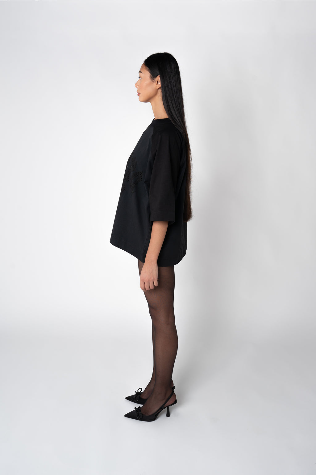 T-SHIRT LIPS_ DARK GREY//BLACK