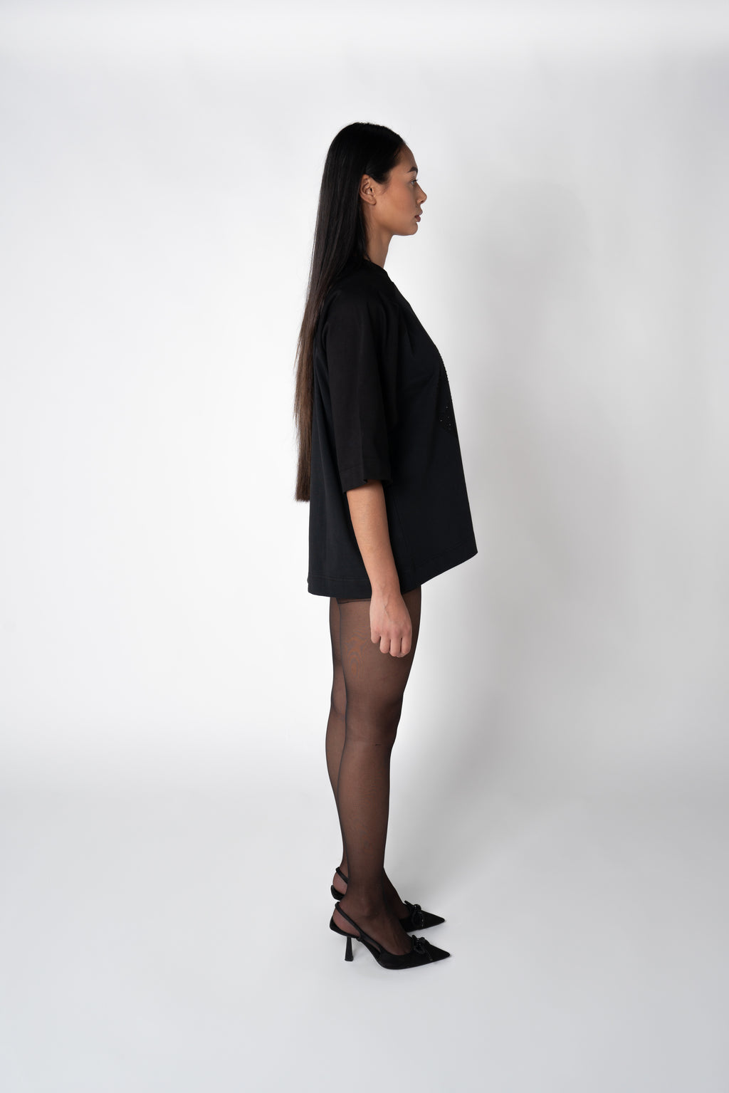 T-SHIRT LIPS_ DARK GREY//BLACK