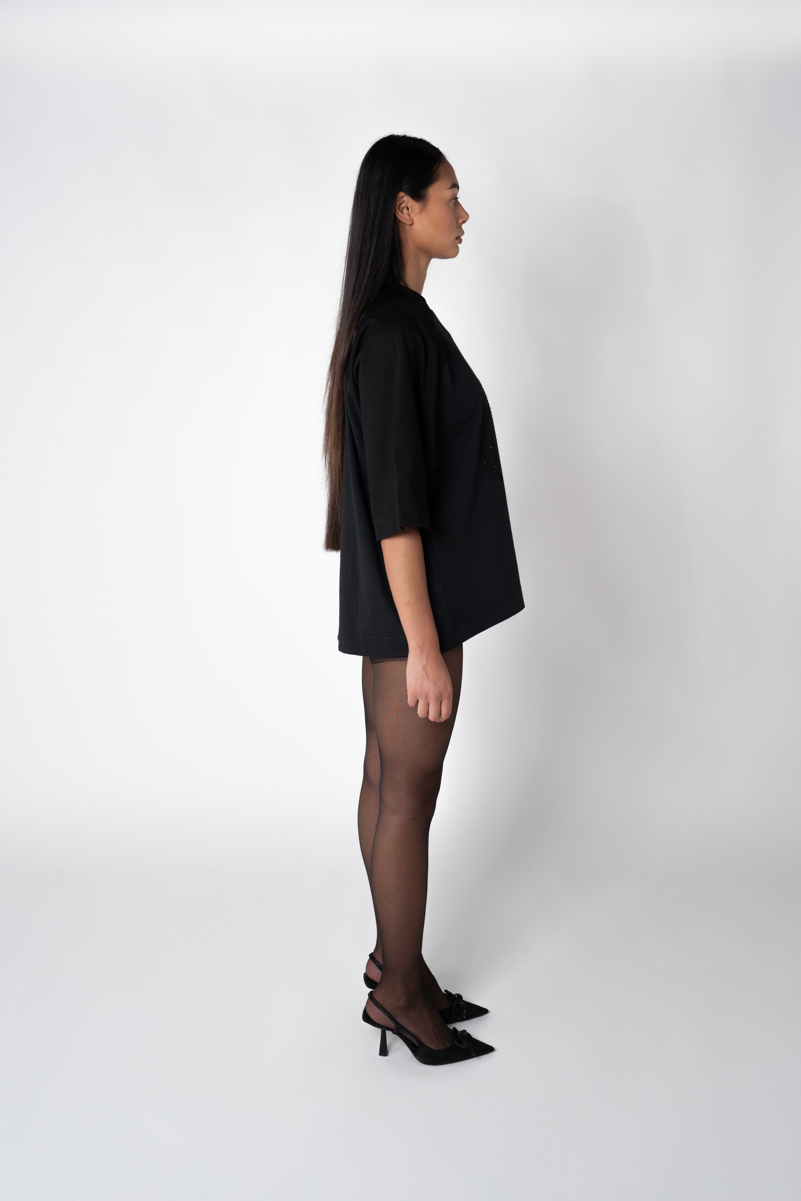 T-SHIRT LIPS_ DARK GREY//BLACK