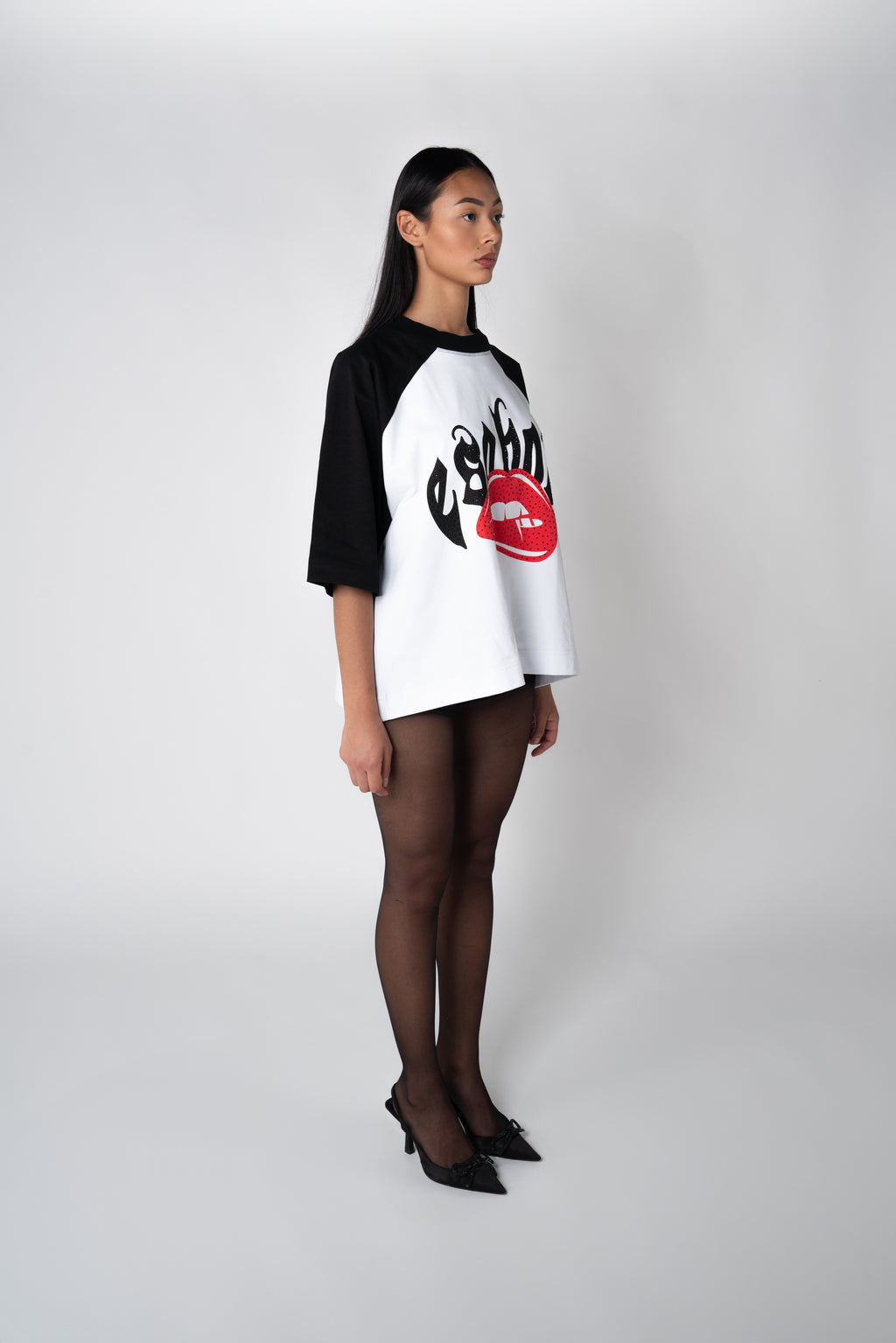 Lips T-shirt - White/Black