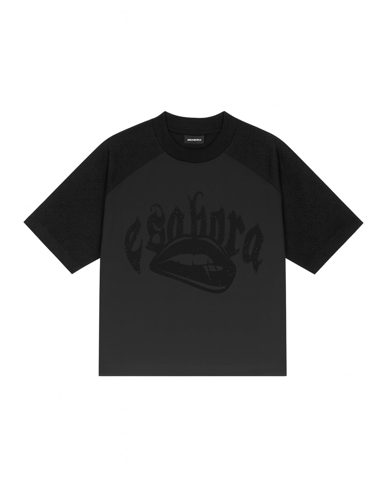 T-SHIRT LIPS_ DARK GREY//BLACK